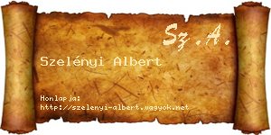 Szelényi Albert névjegykártya